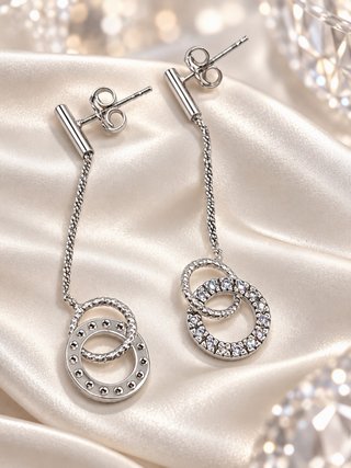 Orecchini argento 925 lav diamantata pavé zirconi