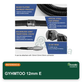 Desatascador tuberías sirga acero 5m 12mm