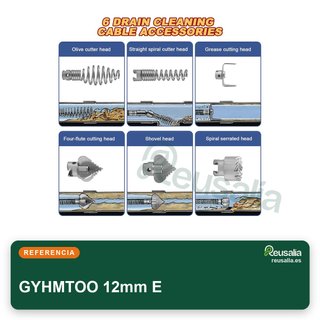 Desatascador tuberías sirga acero 5m 12mm