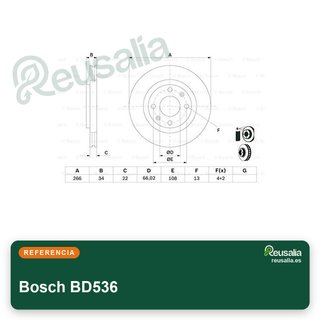 Bosch BD536 discos freno delanteros 370mm