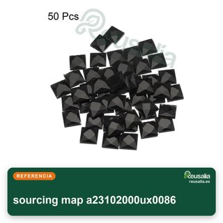 50 piedras acrílicas negras cuadradas manualidades