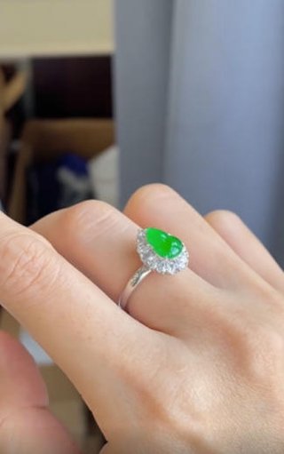 Anillo Oro 18k Jade Verde