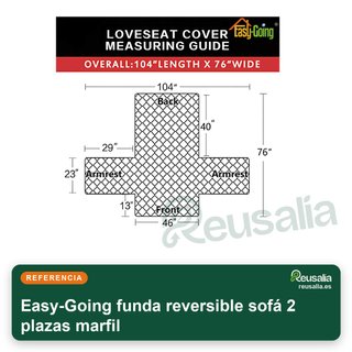 Easy-Going funda reversible sofá 2 plazas marfil