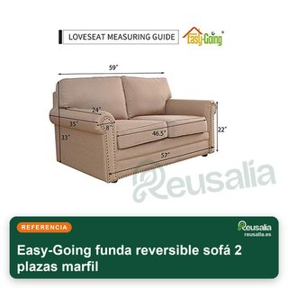 Easy-Going funda reversible sofá 2 plazas marfil