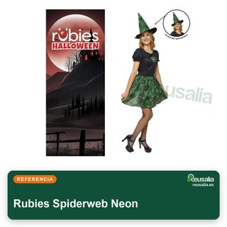 Rubies Spiderweb Neon disfraz bruja vestido