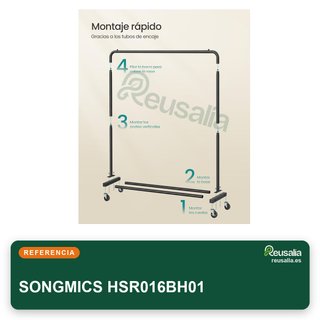 SONGMICS perchero móvil con ruedas HSR016BH01