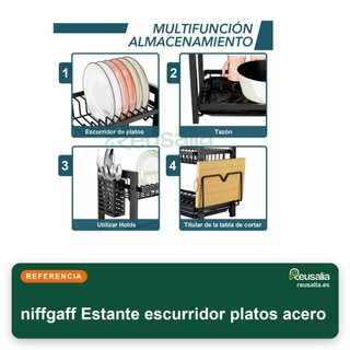 niffgaff Estante escurridor platos acero