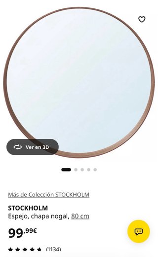Espejo Redondo Madera Ikea