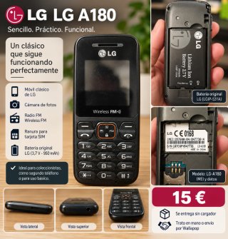LG A180 Telefono Classico Nero