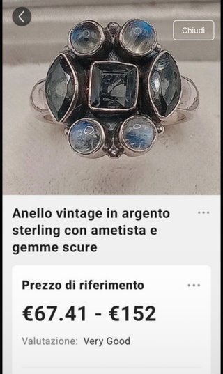Anello anni ‘90 argento 925 labradorite e onice