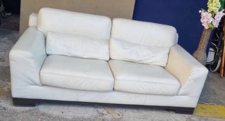 Sofá Natuzzi de piel blanco
