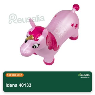 Idena 40133 Unicornio hinchable rosa saltarín