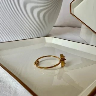 Anillo Ajustable Acero Inoxidable Dorado | Nuevo