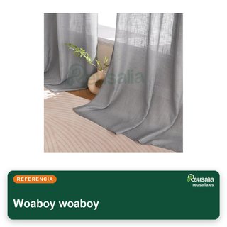 Woaboy cortinas lino ojales 140x175cm gris