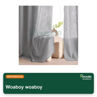 Woaboy cortinas lino ojales 140x175cm gris