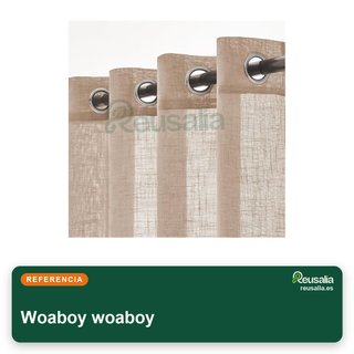 Woaboy cortinas lino ojales 140x175cm gris
