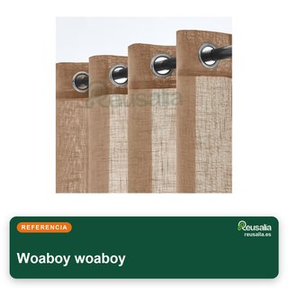 Woaboy cortinas lino ojales 140x175cm gris