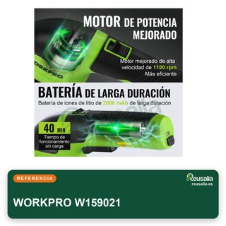 WORKPRO tijeras cortacésped y cortasetos 2 en 1