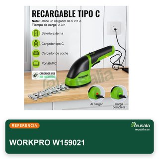 WORKPRO tijeras cortacésped y cortasetos 2 en 1