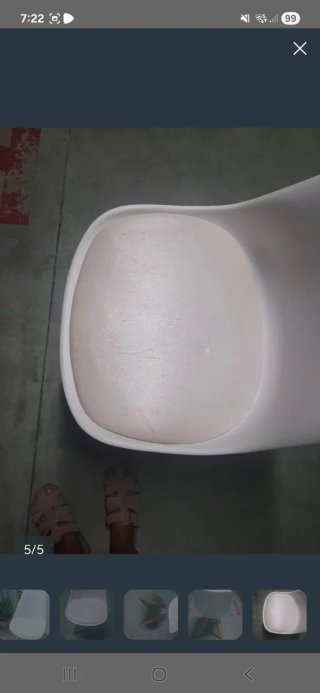 Lote 4 Sillas Blancas Plástico y Madera