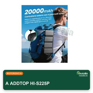 Caricatore solare portatile ADDTOP 20000mAh