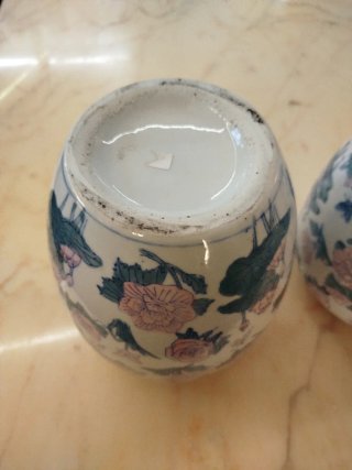 Coppia vasi ceramica floreali anni '70