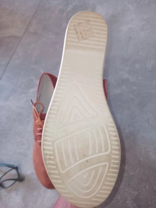Scarpe stringate con zeppa colore ruggine chiaro