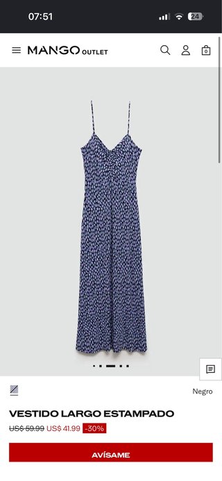 Vestido largo estampado Mango