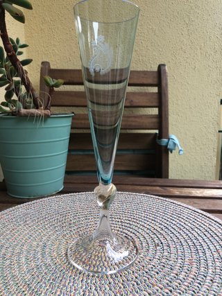 Flûte Vetro di Murano Blu Trasparente