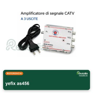 Amplificador señal TV TDT 20dB 3 salidas