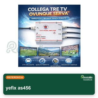 Amplificador señal TV TDT 20dB 3 salidas