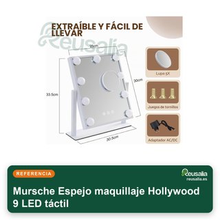 Espejo tocador Hollywood 9 LED táctil