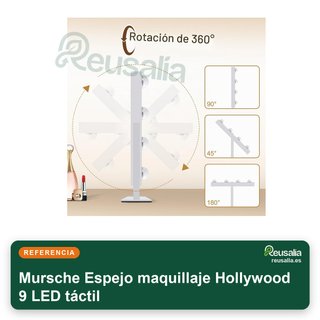 Espejo tocador Hollywood 9 LED táctil