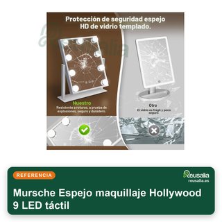 Espejo tocador Hollywood 9 LED táctil