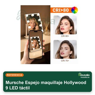 Espejo tocador Hollywood 9 LED táctil