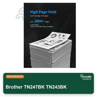 Brother TN247BK TN243BK Pack 2 tóner compatible