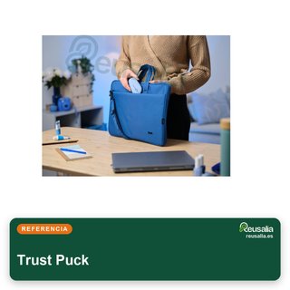Trust Puck ratón inalámbrico recargable azul