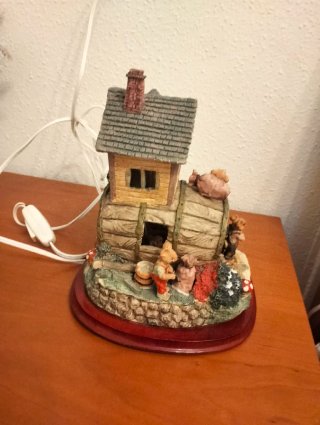 Lámpara casita de ratones decorativa
