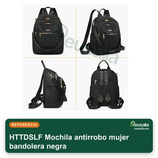 Mochila antirrobo mujer bandolera negra