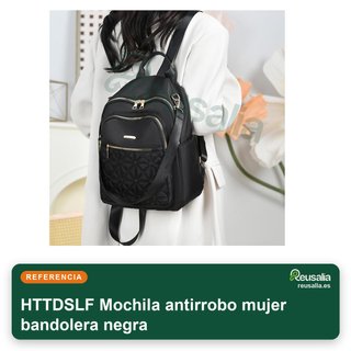 Mochila antirrobo mujer bandolera negra
