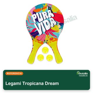 Legami Tropicana Dream raquetas playa madera funda