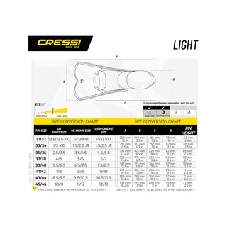 Cressi Light aletas cortas natación snorkeling