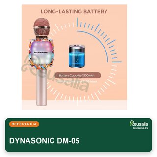 DYNASONIC micrófono karaoke inalámbrico luces