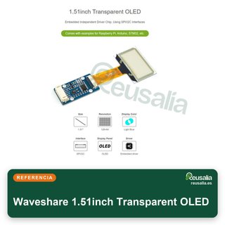 Waveshare pantalla OLED transparente 1.51"