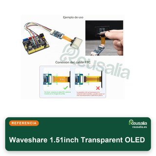 Waveshare pantalla OLED transparente 1.51"