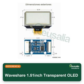 Waveshare pantalla OLED transparente 1.51"