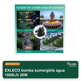 EXLECO bomba sumergible agua 1500L/h 25W