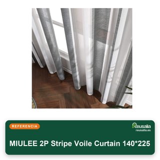 MIULEE tende a righe bianco grigio 140x225 cm