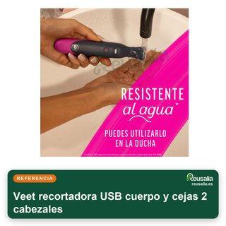Veet recortadora USB cuerpo y cejas 2 cabezales