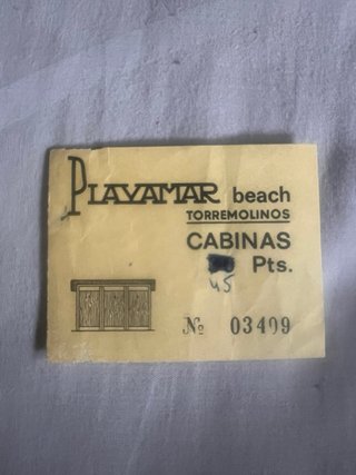 Ticket Vintage Playamar Beach Torremolinos